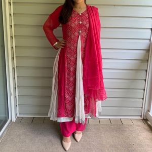 Hot Pink Indian/Pakistani Anarkali Suit